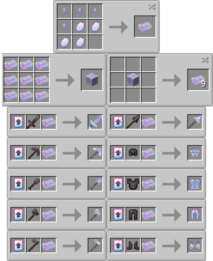 Enderite Tier Set recipes